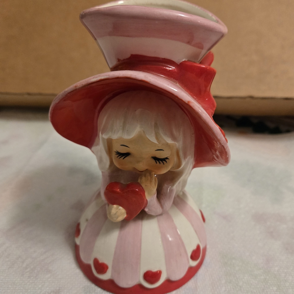 Lefton Pink and Red Figurine with Heart